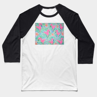 Flamingo Jungle Party Tropical Print Baseball T-Shirt